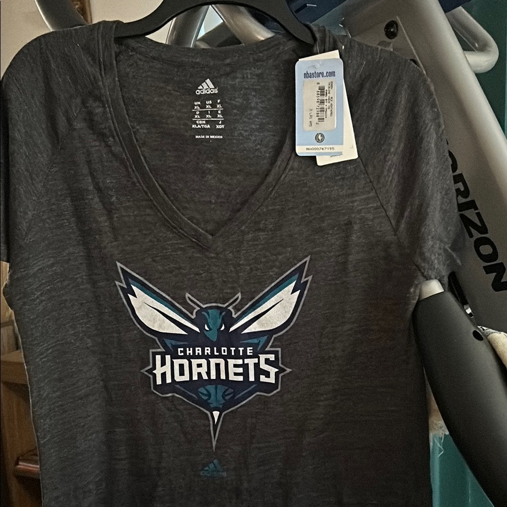 Adidas Charlotte Hornets Gray T-Shirt